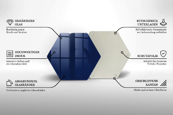 Glas Ceranfeldabdeckung Spritzschutz Blaue Farbe