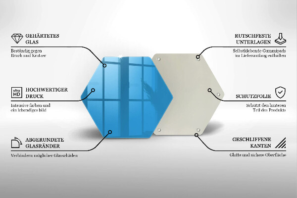 Glas Ceranfeldabdeckung Spritzschutz Blaue Farbe