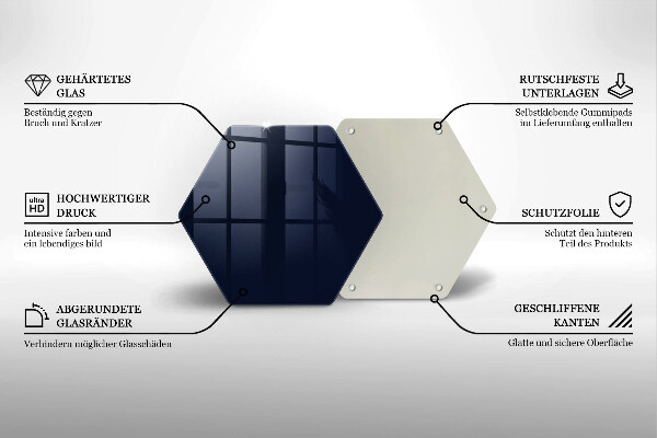 Glas Ceranfeldabdeckung Spritzschutz Navy blau