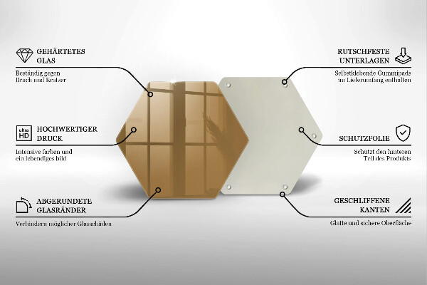 Glas Ceranfeldabdeckung Spritzschutz Beige Farbe