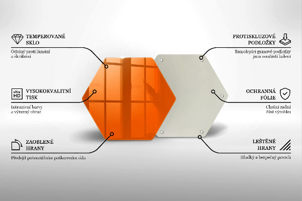 Glas Ceranfeldabdeckung Spritzschutz orange Farbe
