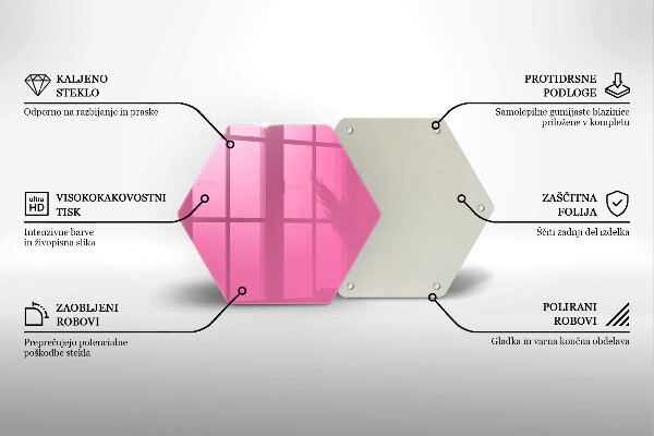 Glas Ceranfeldabdeckung Spritzschutz Pinke Farbe