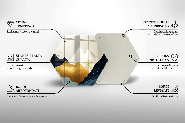 Glas Herdabdeckplatte Abstrakte Berge