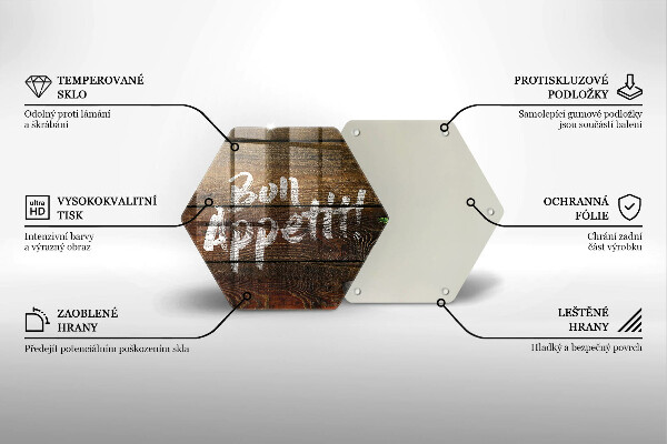 Glas Herdabdeckplatte Bon-Appetit-Inschriftentafeln