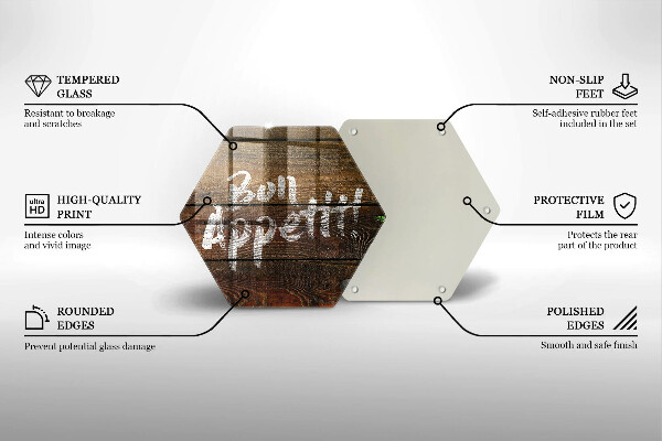 Glas Herdabdeckplatte Bon-Appetit-Inschriftentafeln