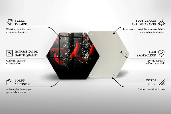 Glas Herdabdeckplatte Chilischoten in Wasser