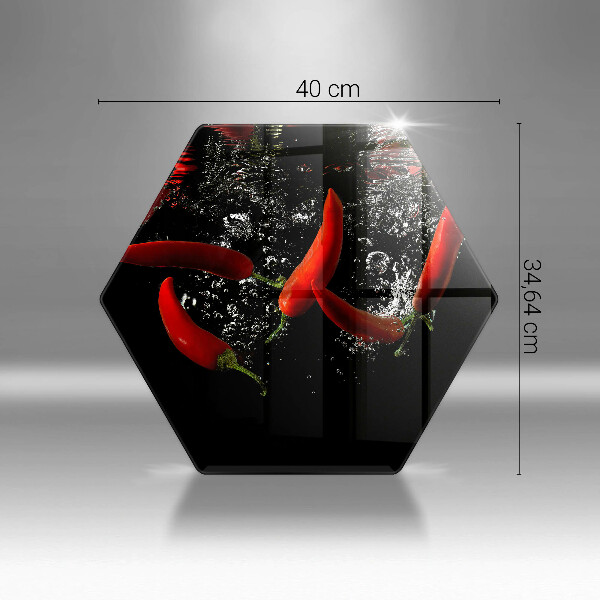 Glas Herdabdeckplatte Chilischoten in Wasser