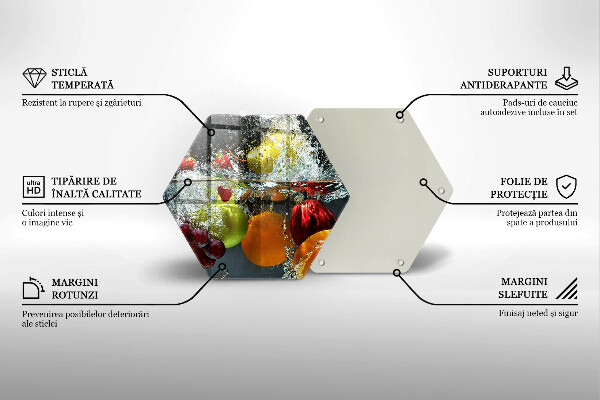 Glas Herdabdeckplatte Saftige Frucht in Wasser