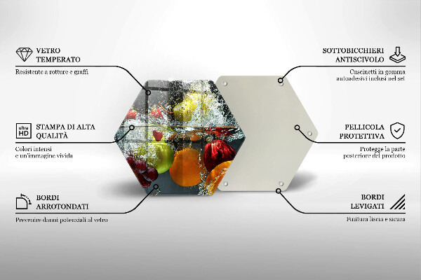 Glas Herdabdeckplatte Saftige Frucht in Wasser