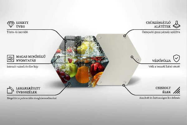 Glas Herdabdeckplatte Saftige Frucht in Wasser