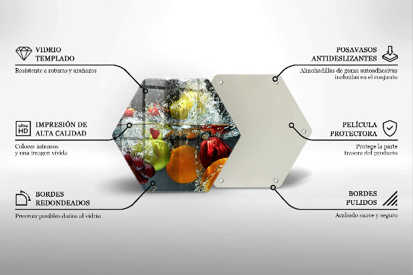 Glas Herdabdeckplatte Saftige Frucht in Wasser