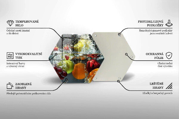 Glas Herdabdeckplatte Saftige Frucht in Wasser