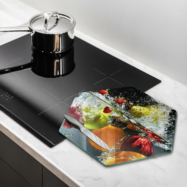 Glas Herdabdeckplatte Saftige Frucht in Wasser