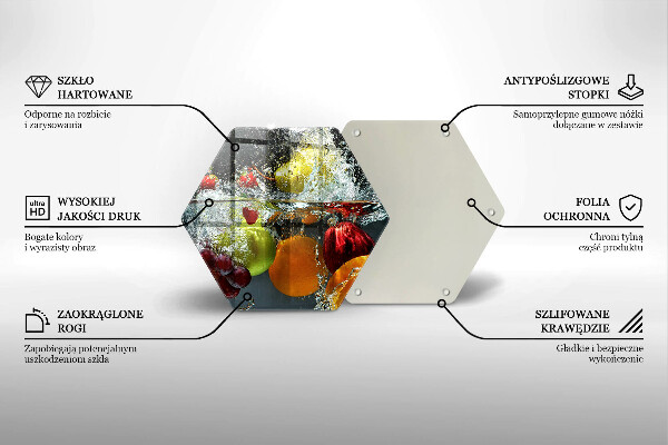 Glas Herdabdeckplatte Saftige Frucht in Wasser