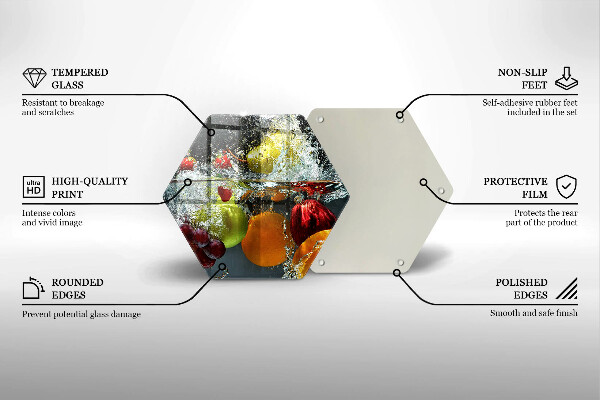 Glas Herdabdeckplatte Saftige Frucht in Wasser