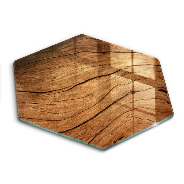 Glas Herdabdeckplatte Holzbrettstruktur