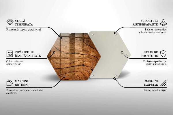 Glas Herdabdeckplatte Holzbrettstruktur
