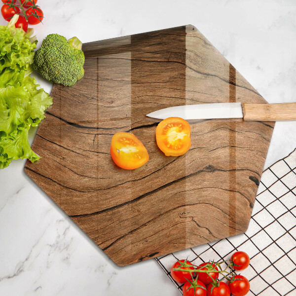 Glas Herdabdeckplatte Holzbrettstruktur