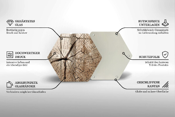 Glas Herdabdeckplatte Querschnitt eines Baumes