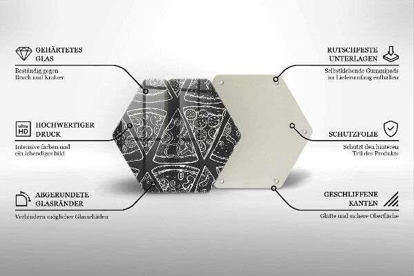 Glas Herdabdeckplatte Pizzaillustration