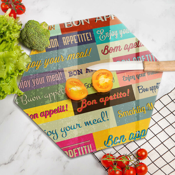 Glas Herdabdeckplatte Untertitel Guten Appetit Sprachen