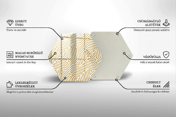 Glas Herdabdeckplatte Geometrische Linien