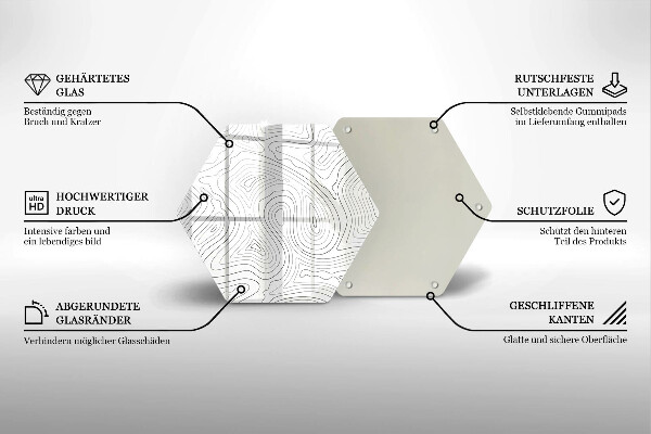 Glas Herdabdeckplatte Abstrakte Formen