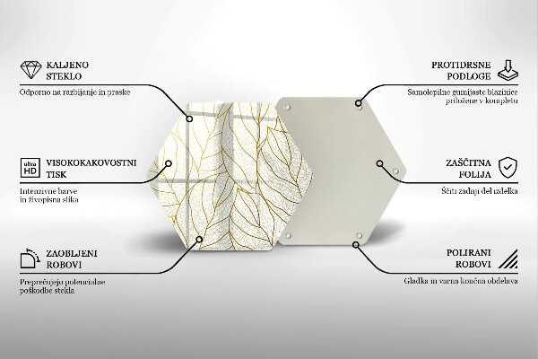 Glas Herdabdeckplatte Line-Art-Blättermuster