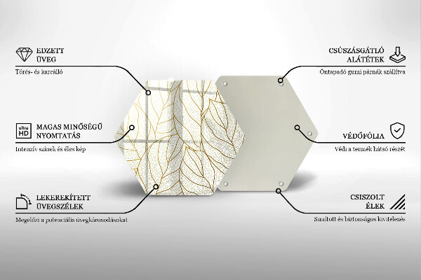 Glas Herdabdeckplatte Line-Art-Blättermuster