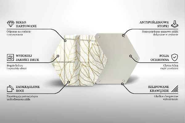 Glas Herdabdeckplatte Line-Art-Blättermuster