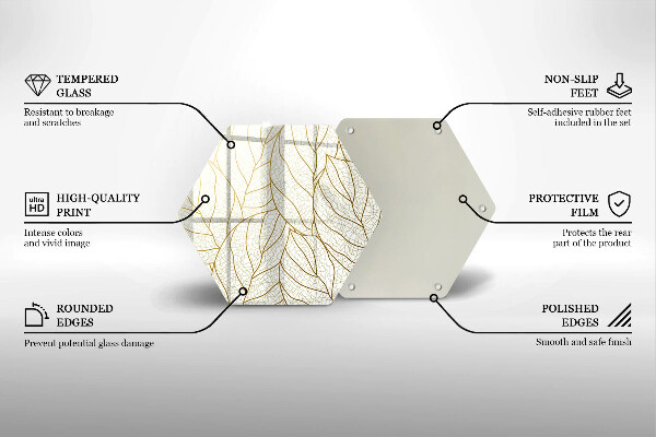 Glas Herdabdeckplatte Line-Art-Blättermuster