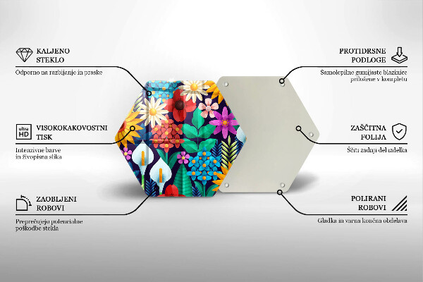 Glas Herdabdeckplatte Blumenwieseillustration