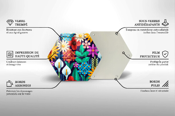 Glas Herdabdeckplatte Blumenwieseillustration