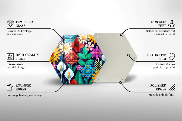 Glas Herdabdeckplatte Blumenwieseillustration