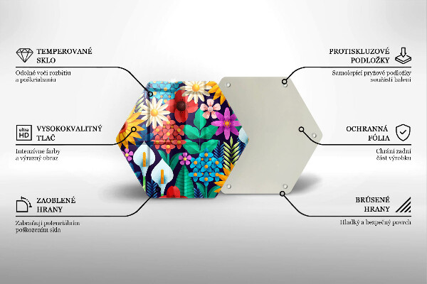 Glas Herdabdeckplatte Blumenwieseillustration