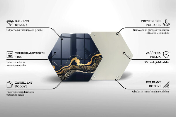 Glas Herdabdeckplatte Abstrakte goldene Linien