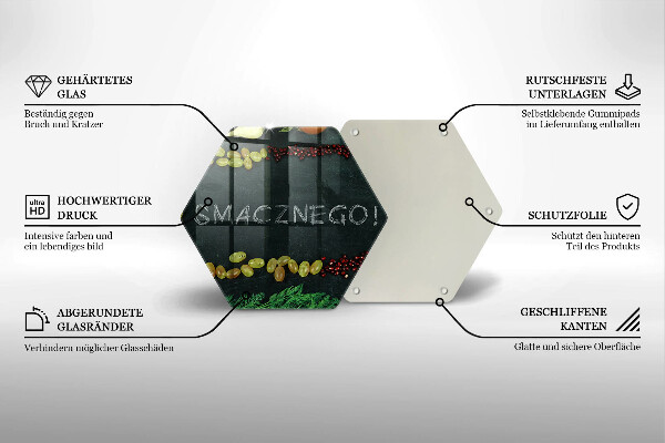 Glas Herdabdeckplatte Aufschrift Guten Appetit!