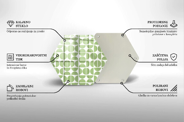 Glas Herdabdeckplatte Muster aus Boho-Formen