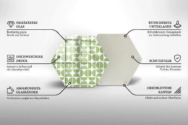 Glas Herdabdeckplatte Muster aus Boho-Formen