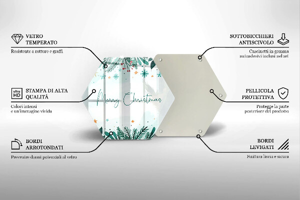 Glas Herdabdeckplatte Merry Christmas