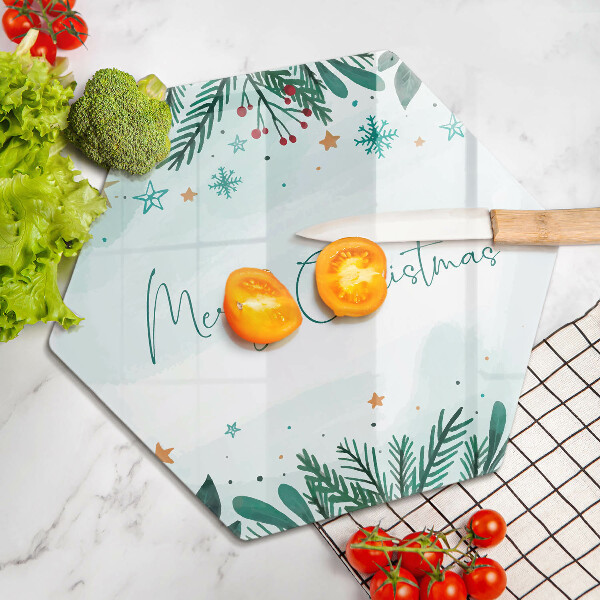 Glas Herdabdeckplatte Merry Christmas