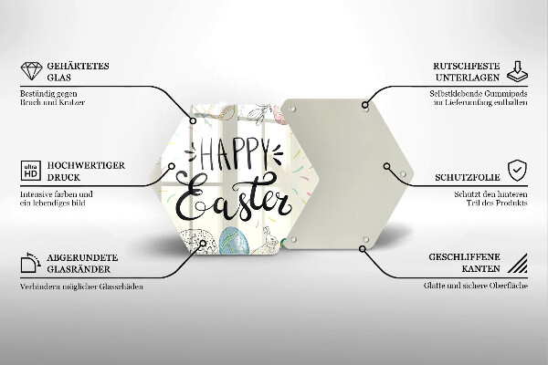Glas Herdabdeckplatte Happy Easter