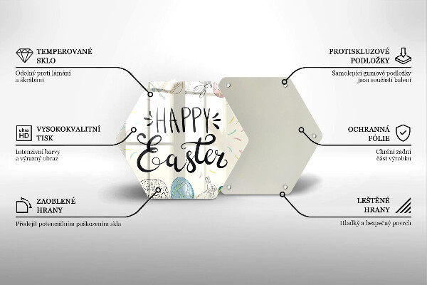 Glas Herdabdeckplatte Happy Easter