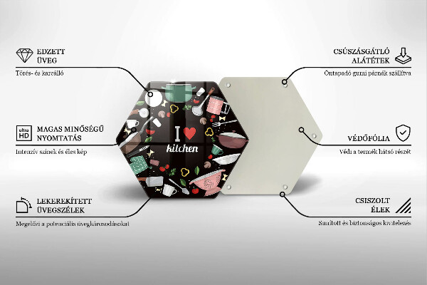 Glas Herdabdeckplatte Illustration Ich liebe Küche