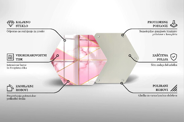 Glas Herdabdeckplatte Geometrischer Marmor