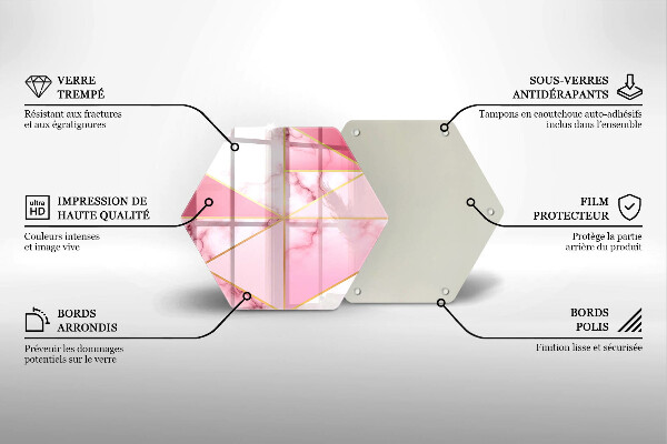 Glas Herdabdeckplatte Geometrischer Marmor