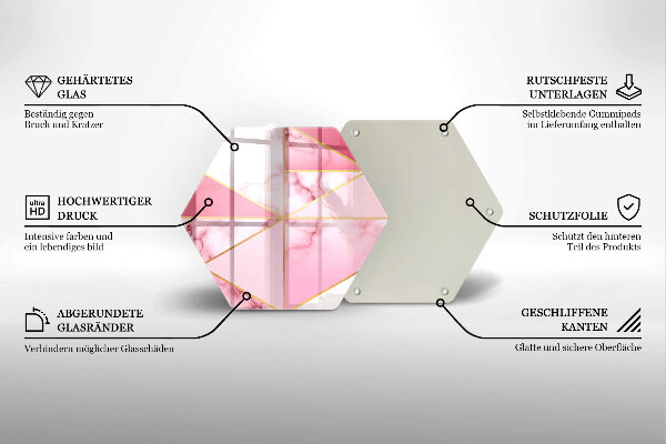 Glas Herdabdeckplatte Geometrischer Marmor