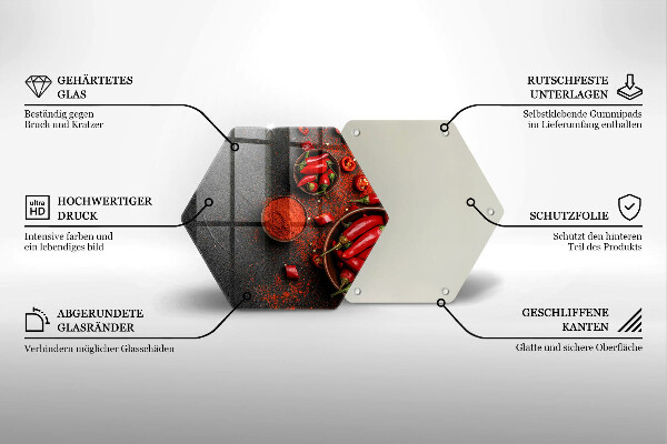 Glas Ceranfeldabdeckung Rote Chilischoten