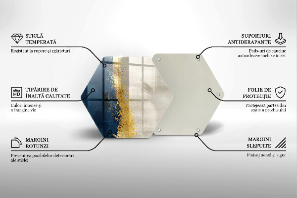 Glas Herdabdeckplatte Goldabstraktion