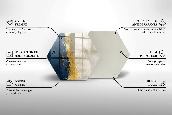 Glas Herdabdeckplatte Goldabstraktion